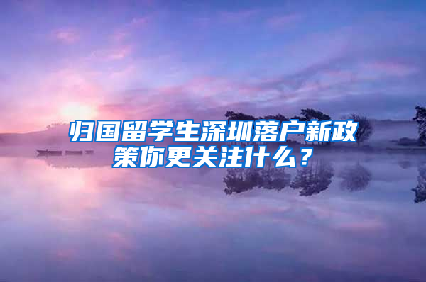 归国留学生深圳落户新政策你更关注什么？