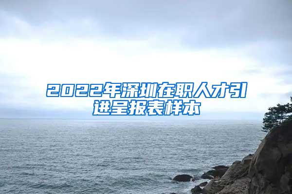 2022年深圳在职人才引进呈报表样本