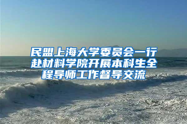 民盟上海大学委员会一行赴材料学院开展本科生全程导师工作督导交流