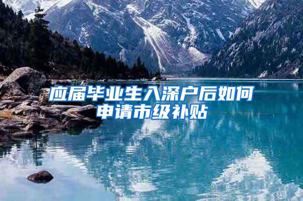 应届毕业生入深户后如何申请市级补贴