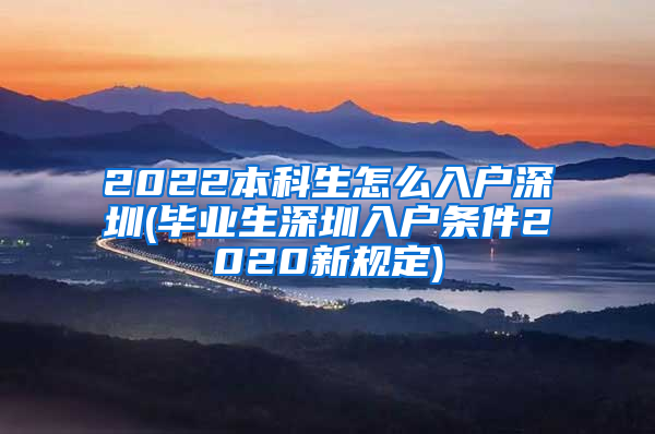 2022本科生怎么入户深圳(毕业生深圳入户条件2020新规定)
