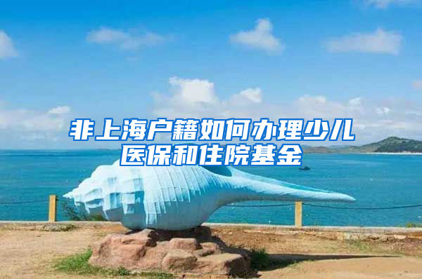 非上海户籍如何办理少儿医保和住院基金