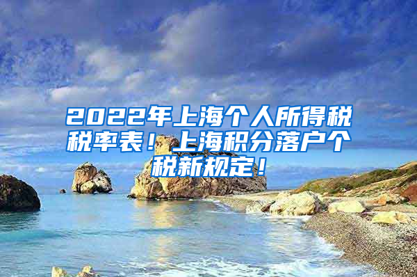 2022年上海个人所得税税率表！上海积分落户个税新规定！