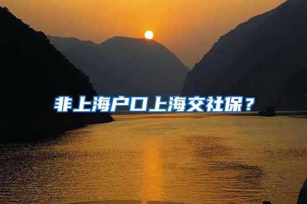 非上海户口上海交社保？