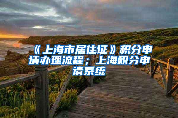 《上海市居住证》积分申请办理流程；上海积分申请系统