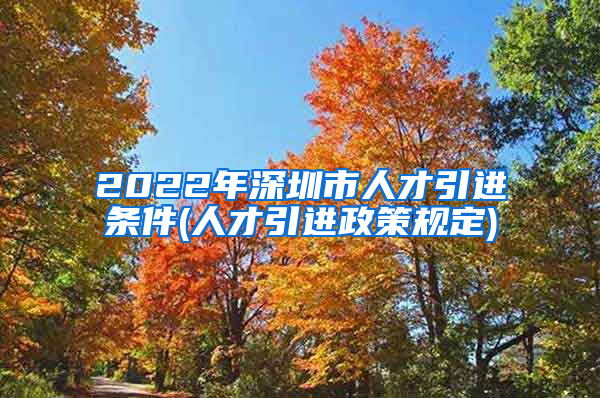 2022年深圳市人才引进条件(人才引进政策规定)