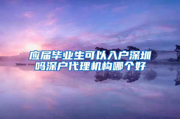 应届毕业生可以入户深圳吗深户代理机构哪个好