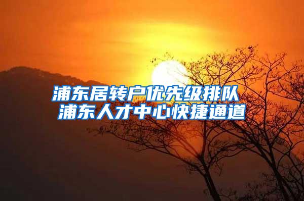 浦东居转户优先级排队 浦东人才中心快捷通道