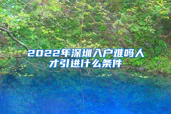 2022年深圳入户难吗人才引进什么条件