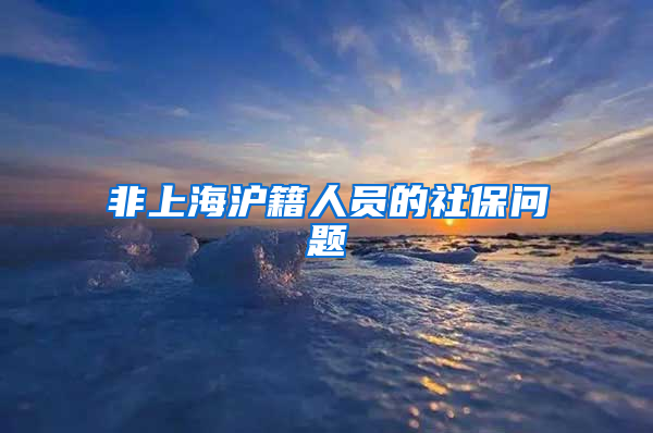 非上海沪籍人员的社保问题