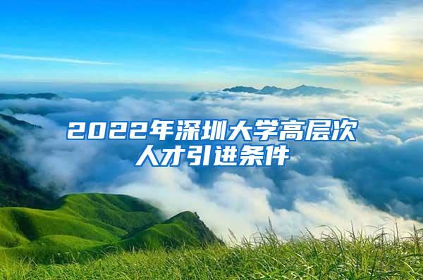 2022年深圳大学高层次人才引进条件