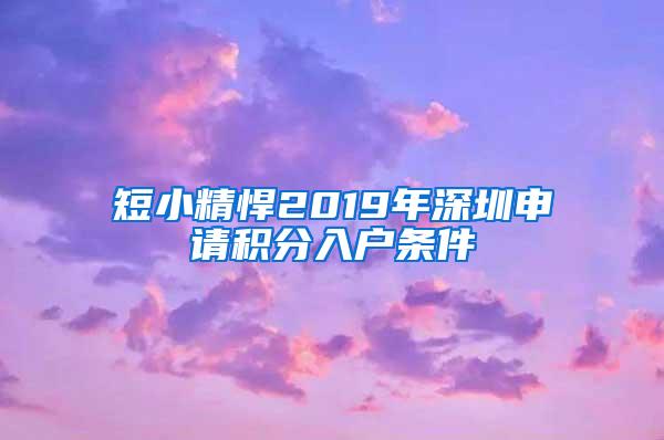 短小精悍2019年深圳申请积分入户条件