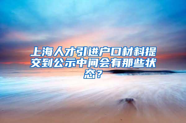 上海人才引进户口材料提交到公示中间会有那些状态？