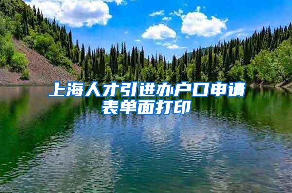 上海人才引进办户口申请表单面打印