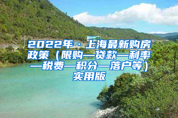 2022年·上海最新购房政策（限购—贷款—利率—税费—积分—落户等）实用版