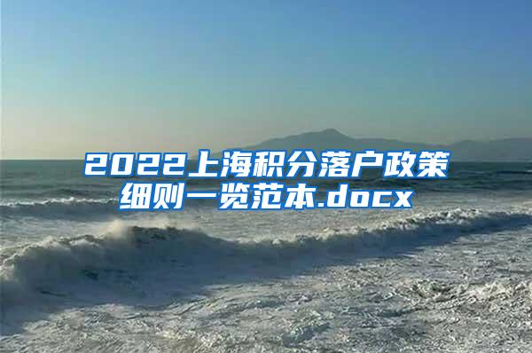 2022上海积分落户政策细则一览范本.docx