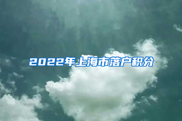2022年上海市落户积分