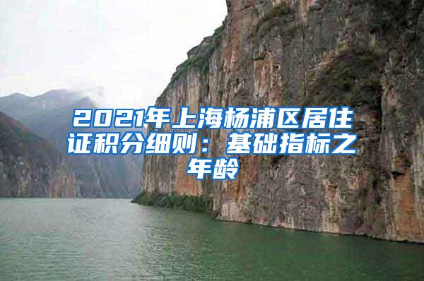 2021年上海杨浦区居住证积分细则：基础指标之年龄