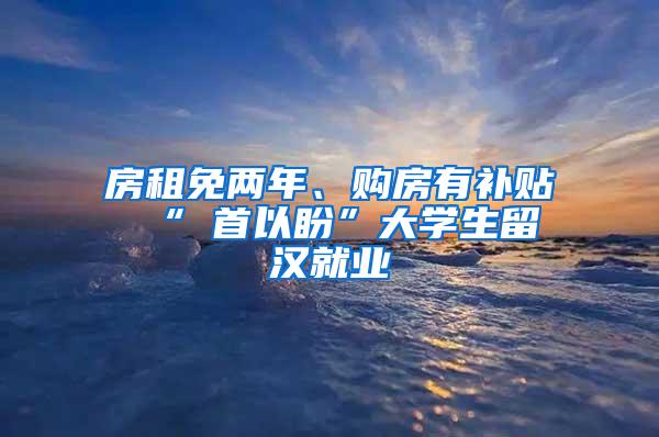 房租免两年、购房有补贴 “硚首以盼”大学生留汉就业