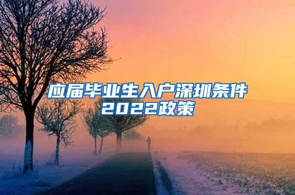 应届毕业生入户深圳条件2022政策