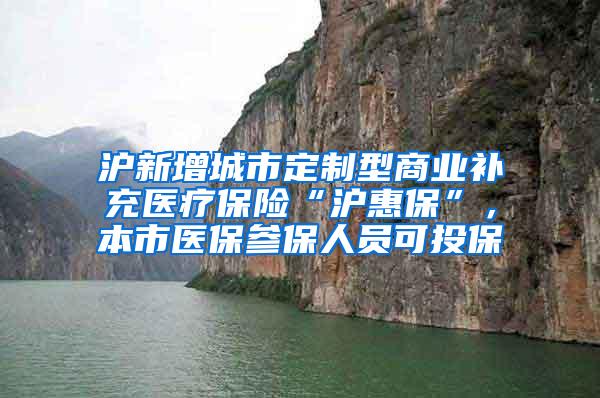 沪新增城市定制型商业补充医疗保险“沪惠保”，本市医保参保人员可投保→