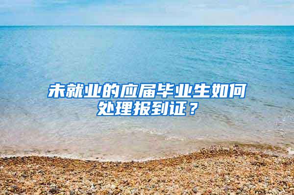 未就业的应届毕业生如何处理报到证？