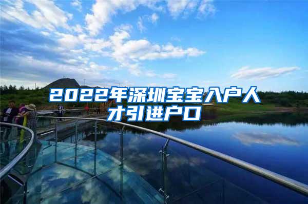 2022年深圳宝宝入户人才引进户口