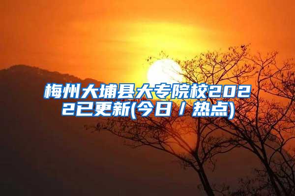 梅州大埔县大专院校2022已更新(今日／热点)