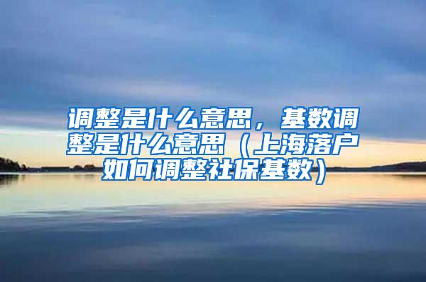 调整是什么意思，基数调整是什么意思（上海落户如何调整社保基数）