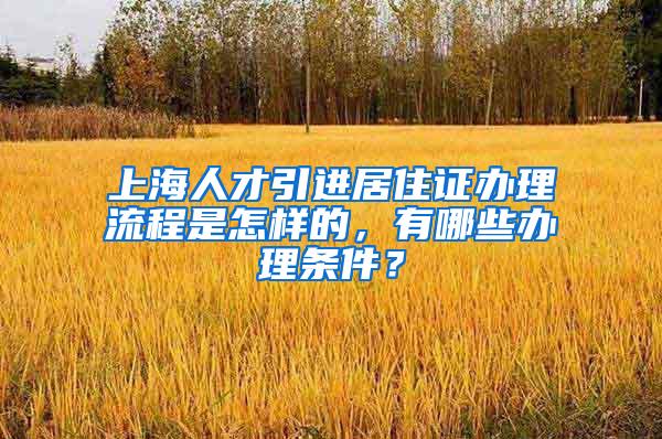 上海人才引进居住证办理流程是怎样的，有哪些办理条件？