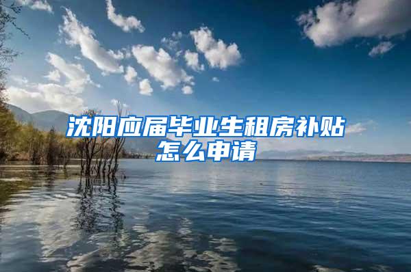 沈阳应届毕业生租房补贴怎么申请