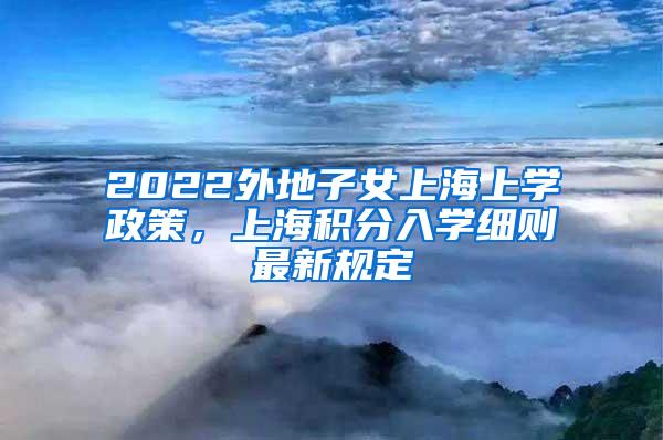 2022外地子女上海上学政策，上海积分入学细则最新规定