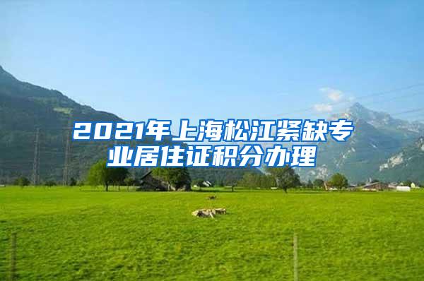 2021年上海松江紧缺专业居住证积分办理