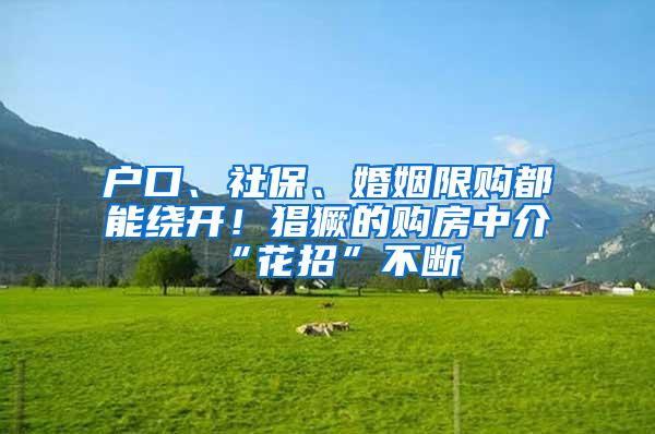 户口、社保、婚姻限购都能绕开！猖獗的购房中介“花招”不断