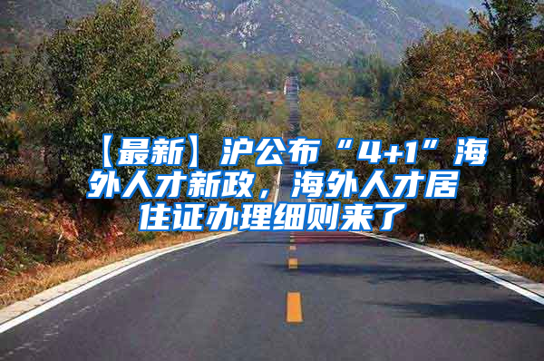 【最新】沪公布“4+1”海外人才新政，海外人才居住证办理细则来了→