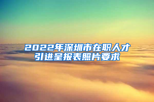 2022年深圳市在职人才引进呈报表照片要求