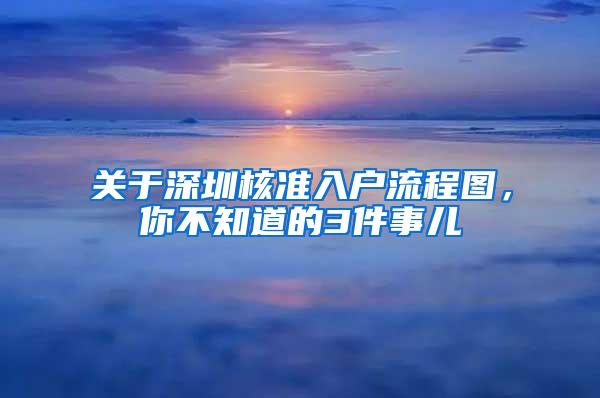 关于深圳核准入户流程图，你不知道的3件事儿