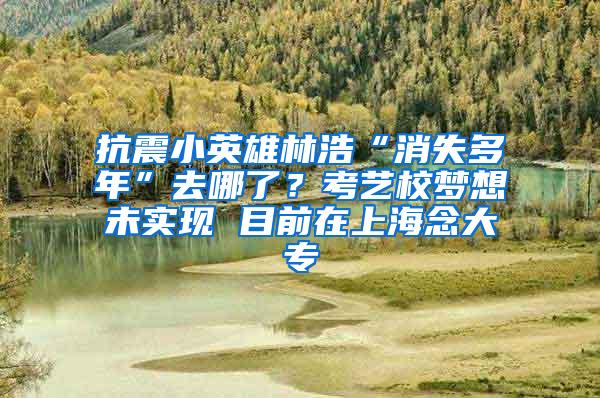 抗震小英雄林浩“消失多年”去哪了？考艺校梦想未实现 目前在上海念大专