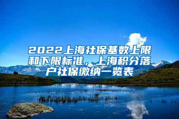 2022上海社保基数上限和下限标准，上海积分落户社保缴纳一览表