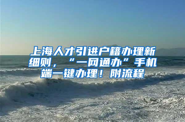 上海人才引进户籍办理新细则，“一网通办”手机端一键办理！附流程