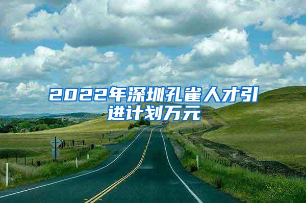 2022年深圳孔雀人才引进计划万元