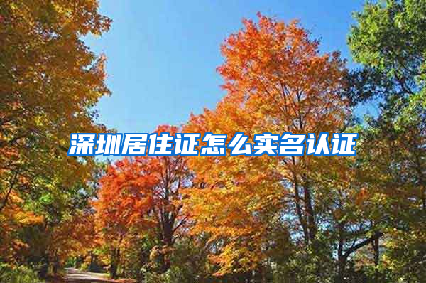 深圳居住证怎么实名认证