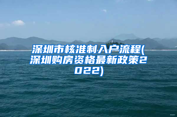 深圳市核准制入户流程(深圳购房资格最新政策2022)