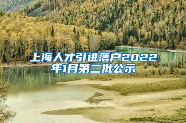 上海人才引进落户2022年1月第二批公示