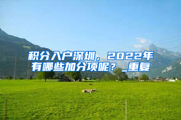 积分入户深圳，2022年有哪些加分项呢？_重复