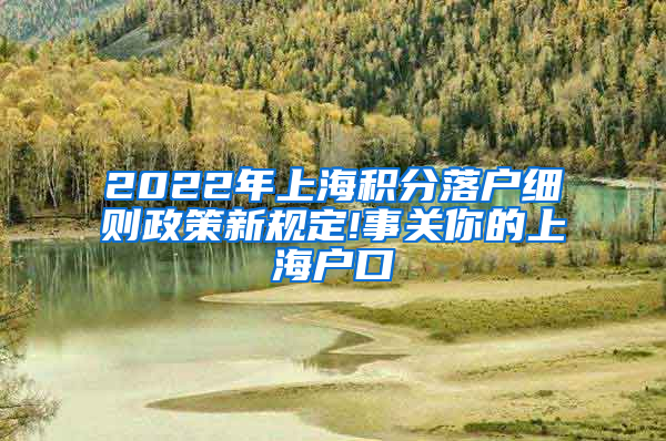 2022年上海积分落户细则政策新规定!事关你的上海户口