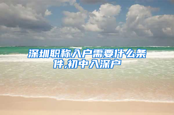 深圳职称入户需要什么条件,初中入深户