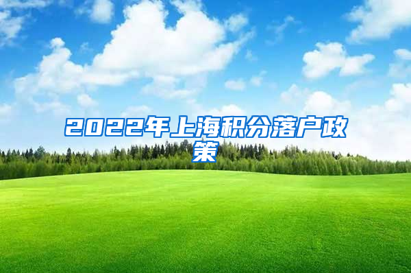 2022年上海积分落户政策