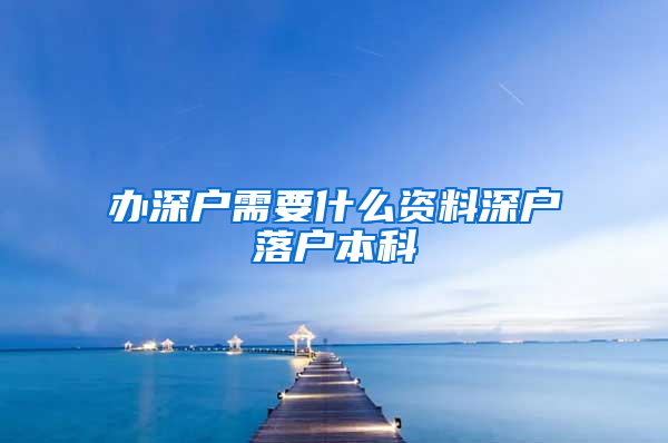 办深户需要什么资料深户落户本科