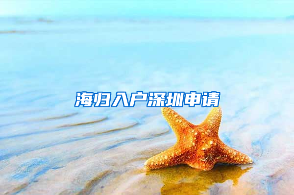 海归入户深圳申请